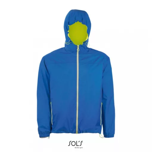 Uniszex széldzseki SOL S SO01171 Sol S Skate - Lined Windbreaker -L, Royal Blue/Neon G