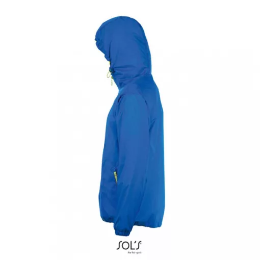 Uniszex széldzseki SOL S SO01171 Sol S Skate - Lined Windbreaker -L, Royal Blue/Neon G