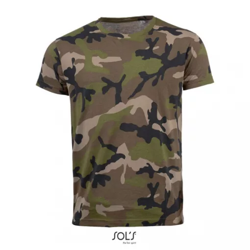 Férfi póló SOL S SO01188 Sol S Camo Men -Környakú póló -M, Camo