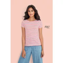 Női póló SOL S SO01399 Sol S Miles Women - Kereknyakú Csíkos póló -2XL, White/Navy