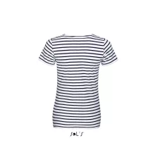 Női póló SOL S SO01399 Sol S Miles Women - Kereknyakú Csíkos póló -L, White/Navy
