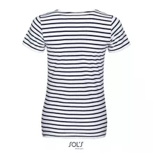 Női póló SOL S SO01399 Sol S Miles Women - Kereknyakú Csíkos póló -L, White/Navy