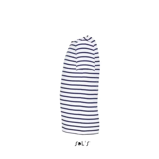 Gyerek póló SOL S SO01400 Sol S Miles Kids - Round neck Striped T-Shirt -8A, White/Nav