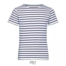 Gyerek póló SOL S SO01400 Sol S Miles Kids - Round neck Striped T-Shirt -8A, White/Nav