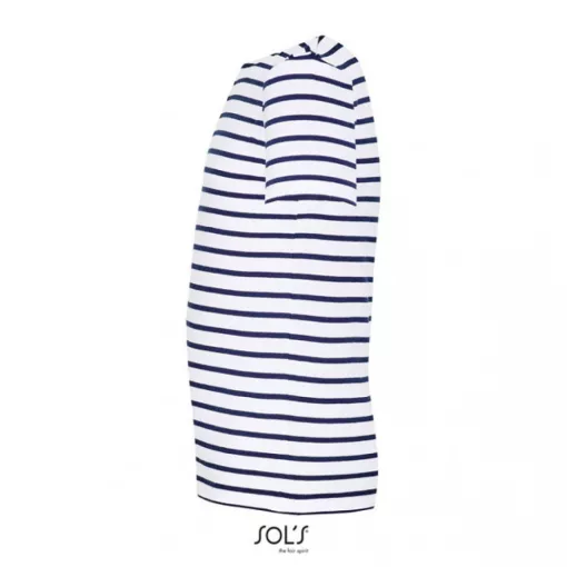 Gyerek póló SOL S SO01400 Sol S Miles Kids - Round neck Striped T-Shirt -8A, White/Nav