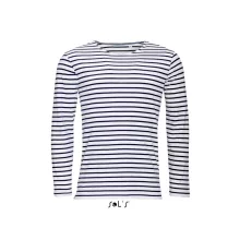 Férfi póló SOL S SO01402 Sol S Marine Men - Hosszú Ujjú Csíkos póló -S, White/Navy