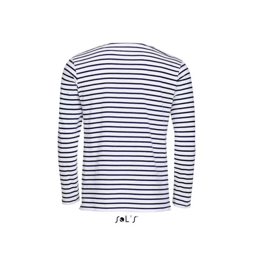 Férfi póló SOL S SO01402 Sol S Marine Men - Hosszú Ujjú Csíkos póló -S, White/Navy