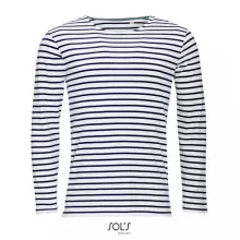 Férfi póló SOL S SO01402 Sol S Marine Men - Hosszú Ujjú Csíkos póló -S, White/Navy