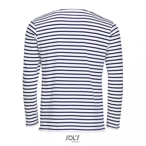 Férfi póló SOL S SO01402 Sol S Marine Men - Hosszú Ujjú Csíkos póló -S, White/Navy