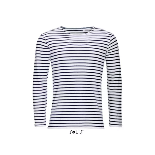 Férfi póló SOL S SO01402 Sol S Marine Men - Hosszú Ujjú Csíkos póló -XL, White/Navy