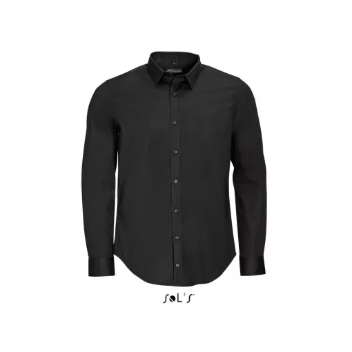 Férfi ing SOL S SO01426 Sol S Blake Men - Long Sleeve Stretch Shirt -M, Black