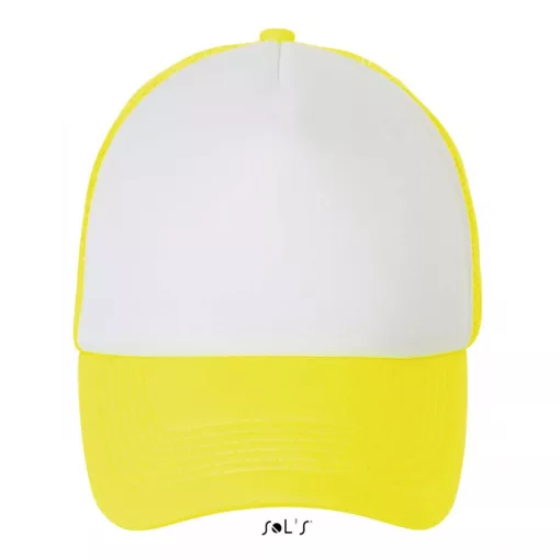 Uniszex sapka SOL S SO01668 Sol S Bubble - Five panel Mesh Cap -Egy méret, White/Neon 