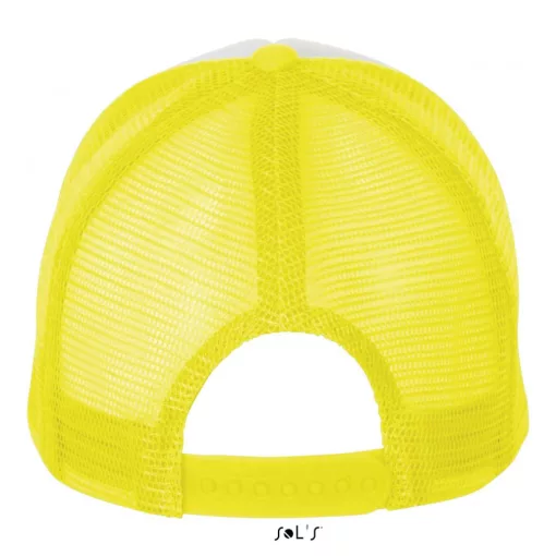 Uniszex sapka SOL S SO01668 Sol S Bubble - Five panel Mesh Cap -Egy méret, White/Neon 