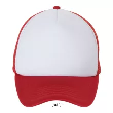 Uniszex sapka SOL S SO01668 Sol S Bubble - Five panel Mesh Cap -Egy méret, White/Red