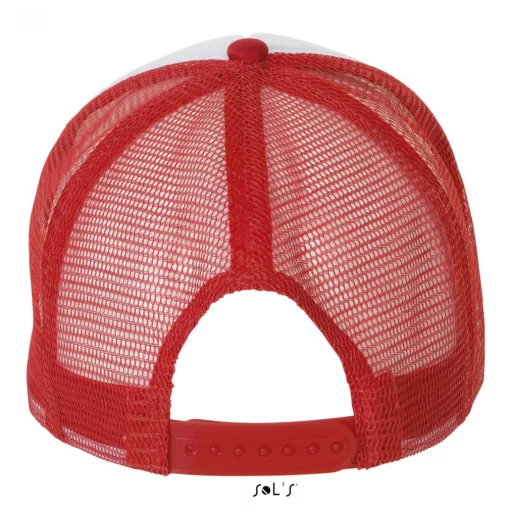Uniszex sapka SOL S SO01668 Sol S Bubble - Five panel Mesh Cap -Egy méret, White/Red