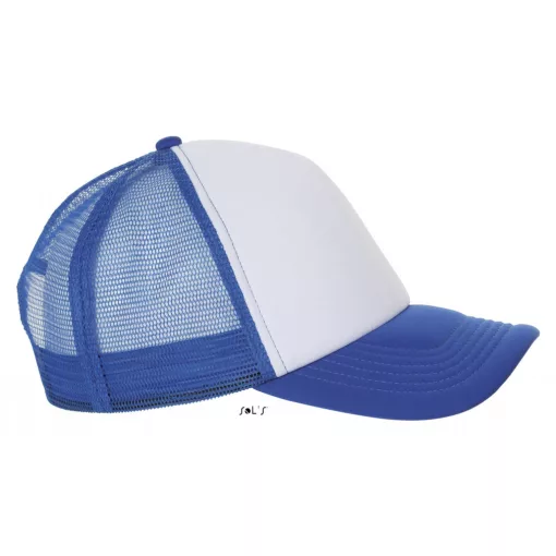 Uniszex sapka SOL S SO01668 Sol S Bubble - Five panel Mesh Cap -Egy méret, White/Royal
