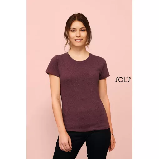 Női póló SOL S SO02758 Sol S Regent Fit Women - Környakú Testhezálló póló -M, Deep Bla