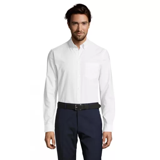 Férfi ing SOL S SO02920 Sol S Boston Fit - Long Sleeve Oxford Men S Shirt -L, Sky Blue