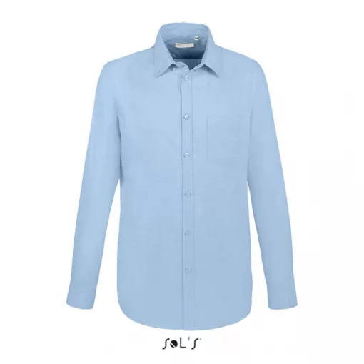 Férfi ing SOL S SO02920 Sol S Boston Fit - Long Sleeve Oxford Men S Shirt -M, Sky Blue