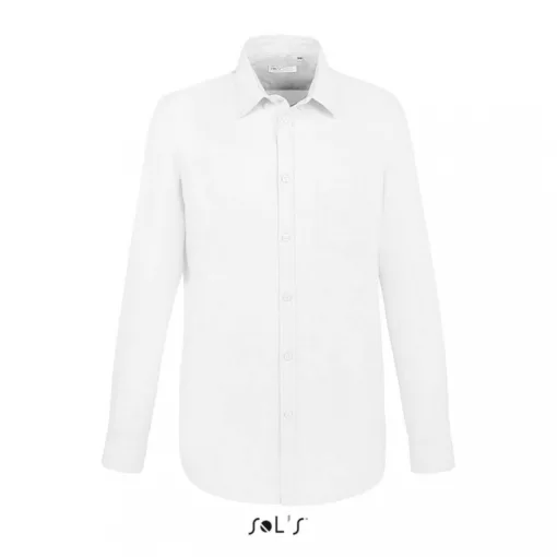 Férfi ing SOL S SO02920 Sol S Boston Fit - Long Sleeve Oxford Men S Shirt -M, White