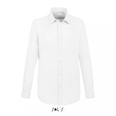 Férfi ing SOL S SO02920 Sol S Boston Fit - Long Sleeve Oxford Men S Shirt -S, White