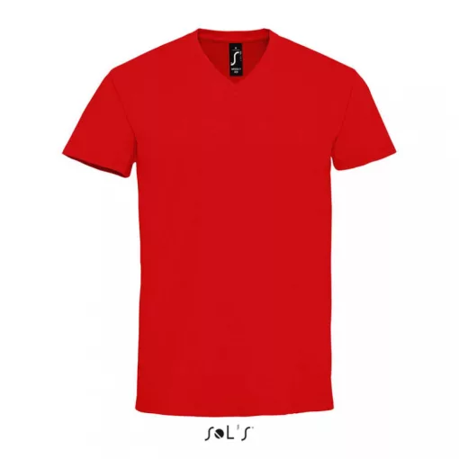 Férfi póló SOL S SO02940 Sol S Imperial v Men - v-nyakú póló -2XL, Red