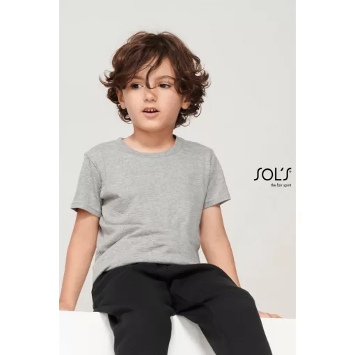 Gyerek póló SOL S SO03580 Sol S Crusader Kids - Round-neck Fitted Jersey T-Shirt -2A, 