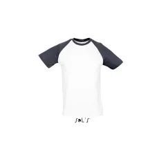 Férfi póló SOL S SO11190 Sol S Funky - 2 Színű Raglán Ujjú póló -3XL, White/Black