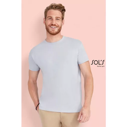 Uniszex póló SOL S SO11380 Sol S Regent - Környakú póló -4XL, Deep Black
