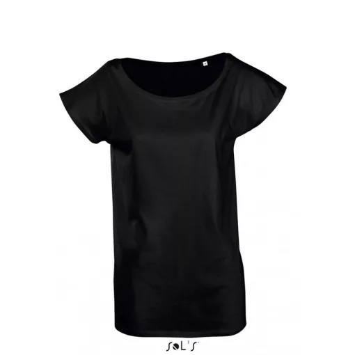 Női póló SOL S SO11398 Sol S Marylin - Rövid Ujjú Hosszú Kimonó póló -S, Deep Black