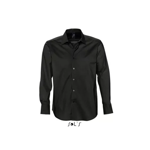 Férfi ing SOL S SO17000 Sol S Brighton - Long Sleeve Stretch Men S Shirt -XL, Black