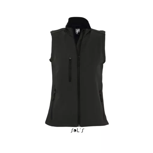 Női kabát SOL S SO46801 Sol S Rallye Women - Sleeveless Softshell Jacket -2XL, Black