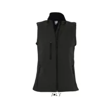 Női kabát SOL S SO46801 Sol S Rallye Women - Sleeveless Softshell Jacket -M, Black