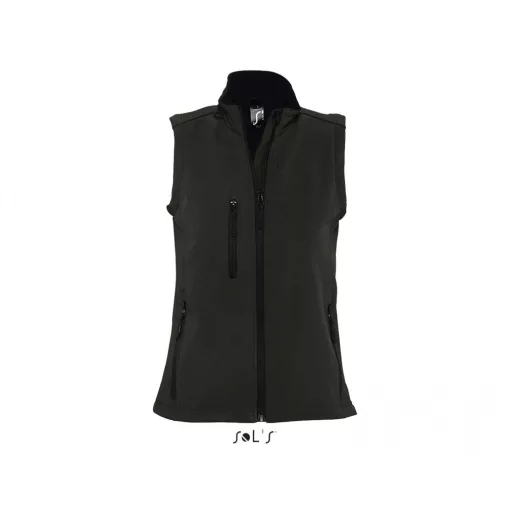 Női kabát SOL S SO46801 Sol S Rallye Women - Sleeveless Softshell Jacket -S, Black