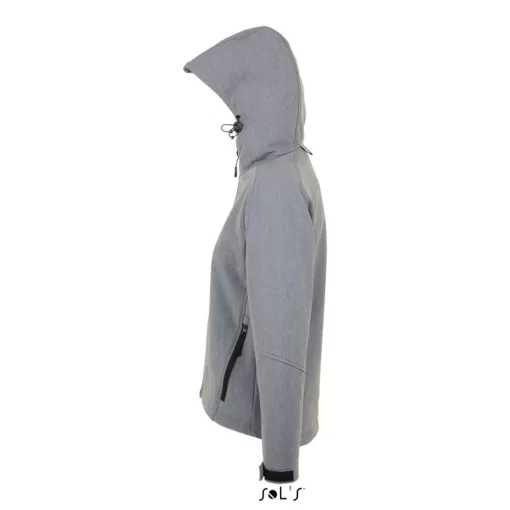 Női SOL S SO46802 Sol S Replay Women - Hooded Softshell -M, Grey Melange