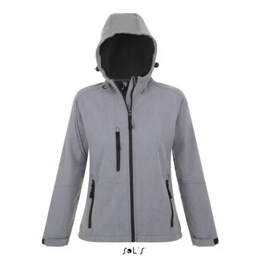 Női SOL S SO46802 Sol S Replay Women - Hooded Softshell -S, Grey Melange