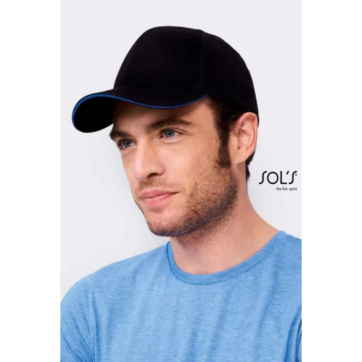 Uniszex sapka SOL S SO88100 Sol S Buffalo - Six panel Cap -Egy méret, Black