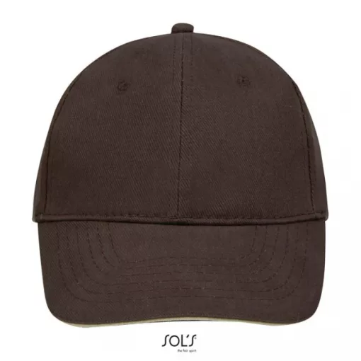 Uniszex sapka SOL S SO88100 Sol S Buffalo - Six panel Cap -Egy méret, Chocolate/Beige