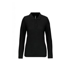 Női galléros póló Designed To Work WK277 Ladies Long-Sleeved polo Shirt -2XL, Black