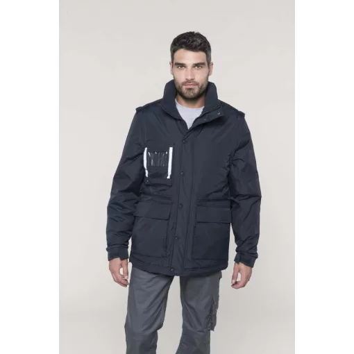 Uniszex kabát Designed To Work WK6106 Detachable-Sleeved Workwear parka -4XL, Black