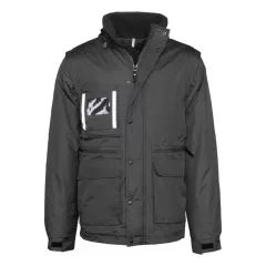   Uniszex kabát Designed To Work WK6106 Detachable-Sleeved Workwear parka -S, Black
