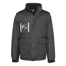 Uniszex kabát Designed To Work WK6106 Detachable-Sleeved Workwear parka -XL, Black