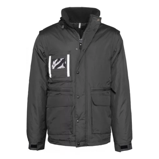 Uniszex kabát Designed To Work WK6106 Detachable-Sleeved Workwear parka -XL, Black