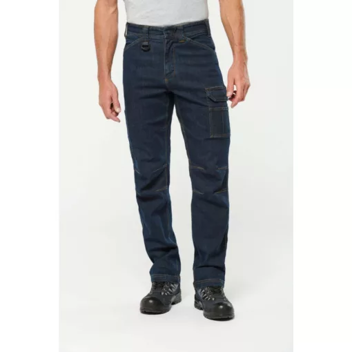 Férfi nadrág Designed To Work WK705 Men S Multipocket Denim Trousers -38, Blue Rinse
