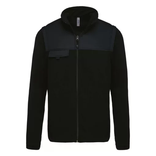 Uniszex kabát Designed To Work WK9105 Fleece Jacket With Removable Sleeves -S, Black