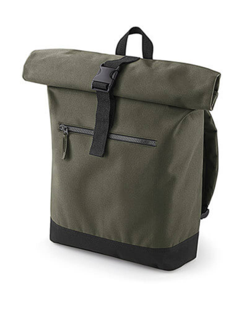 Utazótáska Bag Base Roll-Top Backpack - Egy méret, Katonai zöld