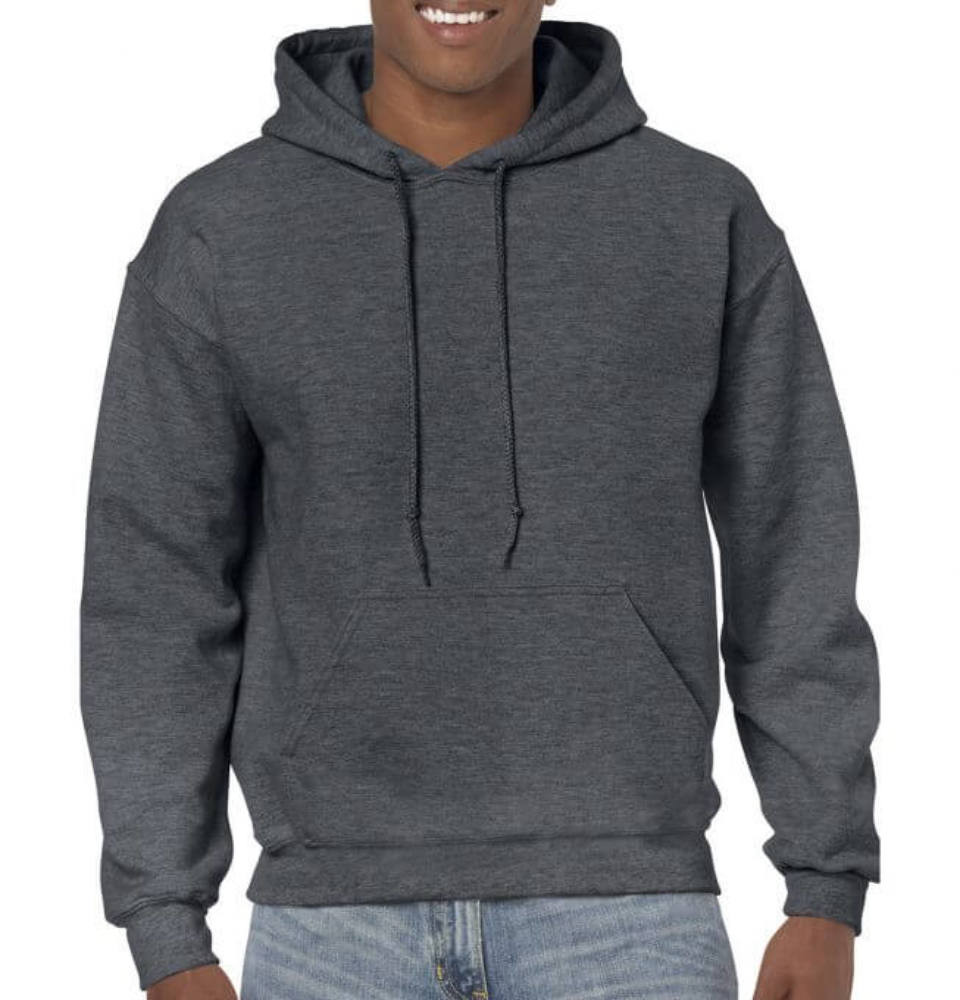 Uniszex Pulóver Kapucnis Hosszú ujjú Gildan Heavy Blend Hooded Sweat - L, Sötét heather szürke Uniszex Pulóver Kapucnis Hosszú ujjú Gildan Heavy Blend Hooded Sweat - L, Sötét heather szürke