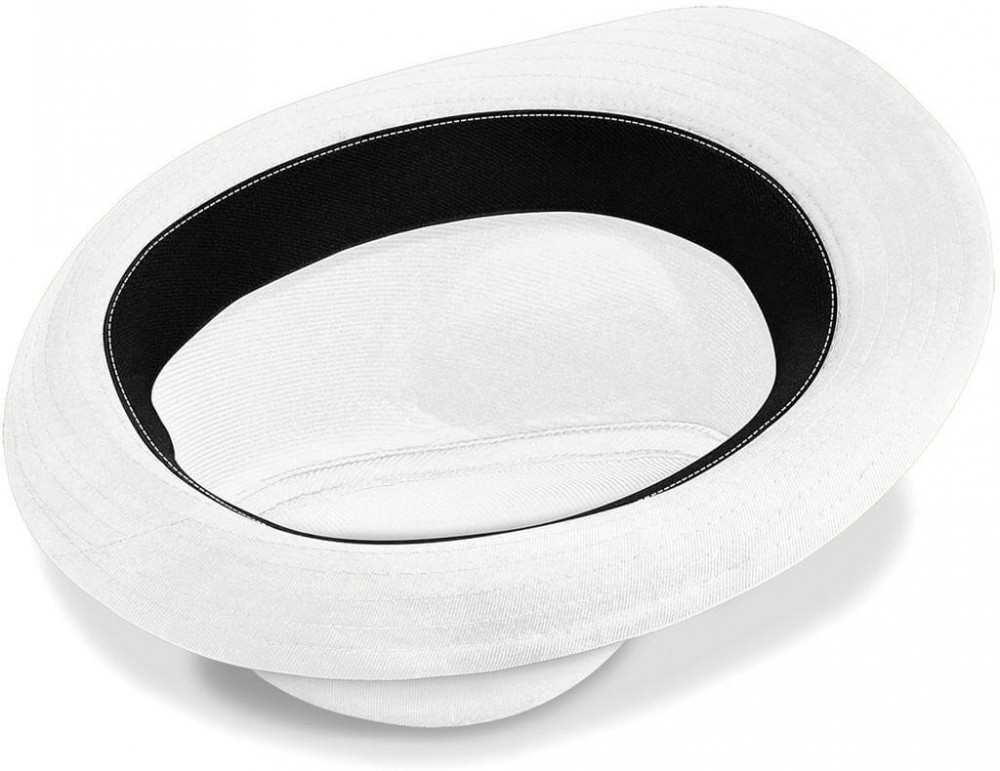 Női kalap Beechfield Fedora L/XL, Fehér/Fekete