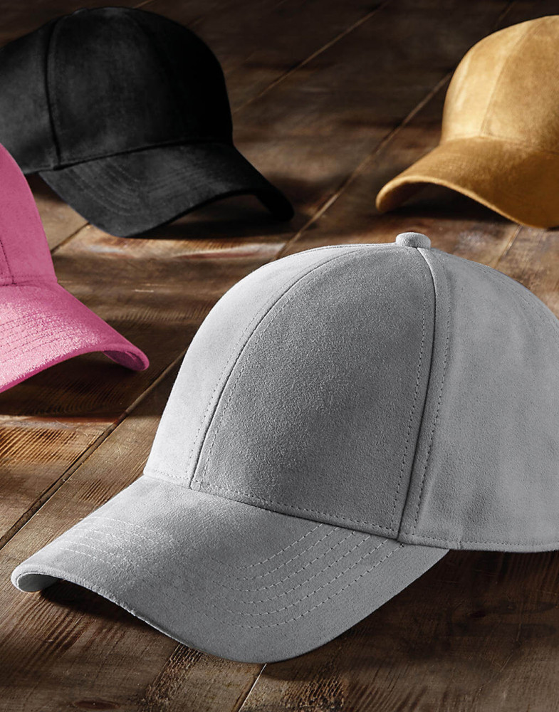 Uniszex sapka Beechfield Faux Suede 6 Panel Cap Egy méret, Karamell