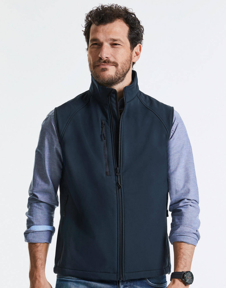 Férfi ujjatlan Softshell Russell Europe Softshell Gilet XL, Titanium